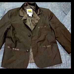 Black Tuxedo Jacket Blazer Boys Size 5 Peanut Butter Collection,  Satin Lined 5